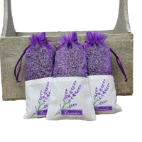 Fabric Sachet with Lavender Plant Detail (set of 3)