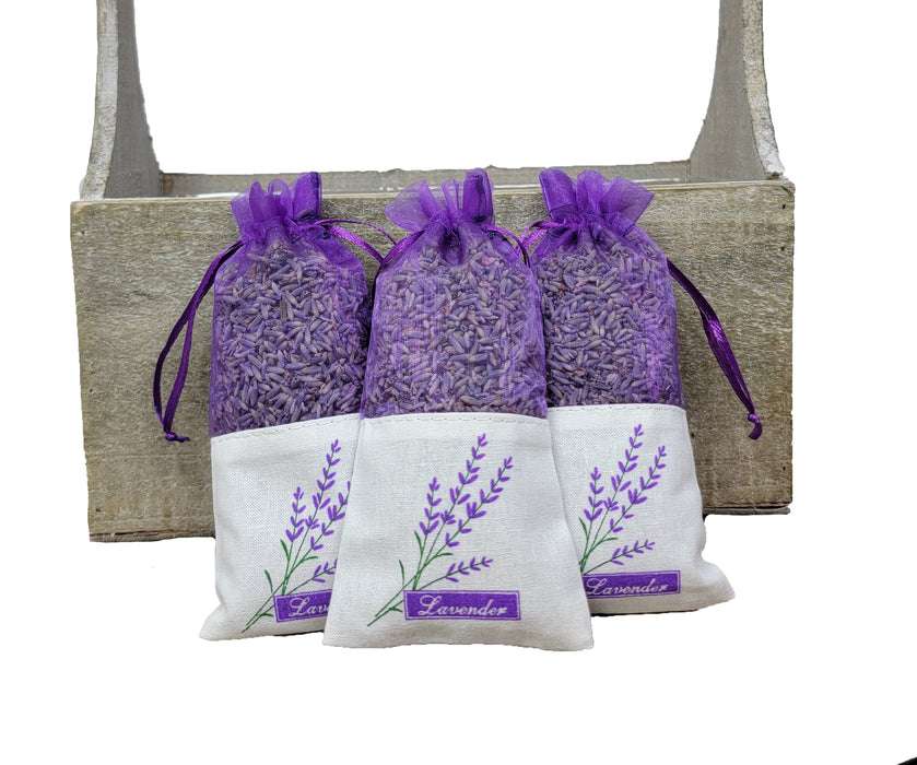 Fabric Sachet with Lavender Plant Detail