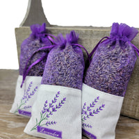 Fabric Sachet with Lavender Plant Detail (set of 3)