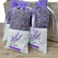 Fabric Sachet with Lavender Plant Detail (set of 3)