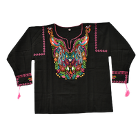 Long Sleeve Tradtional Mexican Embroidered Shirt
