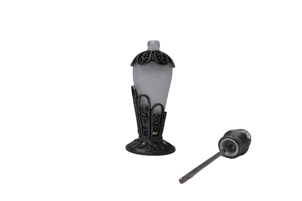 Perfume Bottle - Premium Pewter Encased - Hand Blown Glass