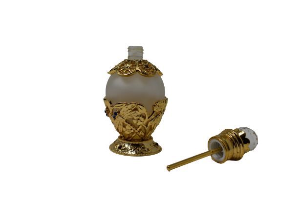 Perfume Bottle - Premium Pewter Encased - Hand Blown Glass