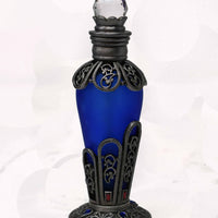 Perfume Bottle - Premium Pewter Encased - Hand Blown Glass
