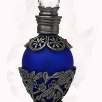Perfume Bottle - Premium Pewter Encased - Hand Blown Glass