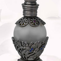 Perfume Bottle - Premium Pewter Encased - Hand Blown Glass
