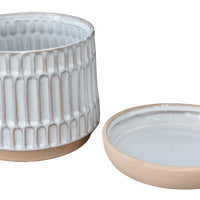 Saloma Ceramic Planter with Saucer for Live Plants Garden Decor