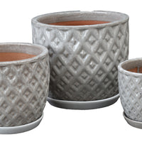 Paragon Ceramic Planter Pot with Drainage Saucer for Lavender