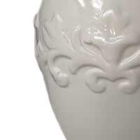 White Porcelain with Gloss Finish Vase with Detailing