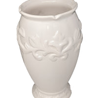 White Porcelain with Gloss Finish Vase with Detailing