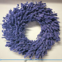 Natural Dried Lavender Wreath - 13" Diameter