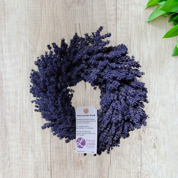 Natural Dried Lavender Wreath - 13" Diameter