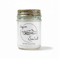 Sequim Sea Salt 8 oz glass jar – Pacific Northwest solar sea salt from Dungeness Bay
