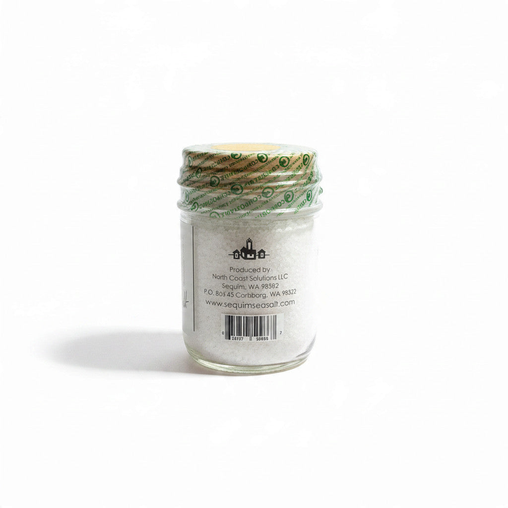 Sequim Sea Salt jar label, produced in Sequim Washington