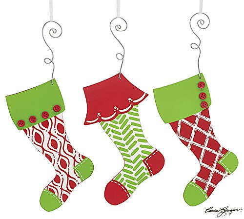 Hand-painted Wood Stocking Ornament Assortment - Findlavender