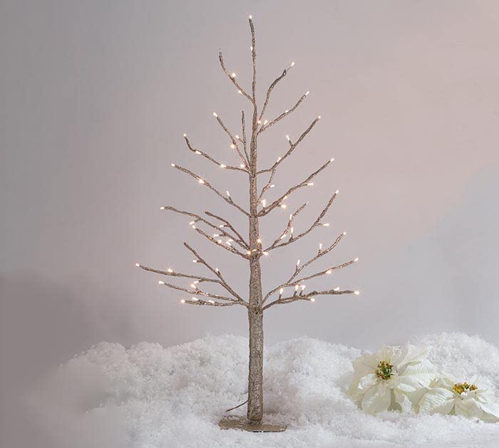 Champagne Glitter Tree with 78 Twinkling White Lights