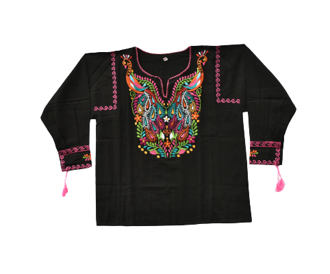 Long Sleeve Tradtional Mexican Embroidered Shirt