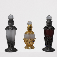 Perfume Bottle - Premium Pewter Encased - Hand Blown Glass