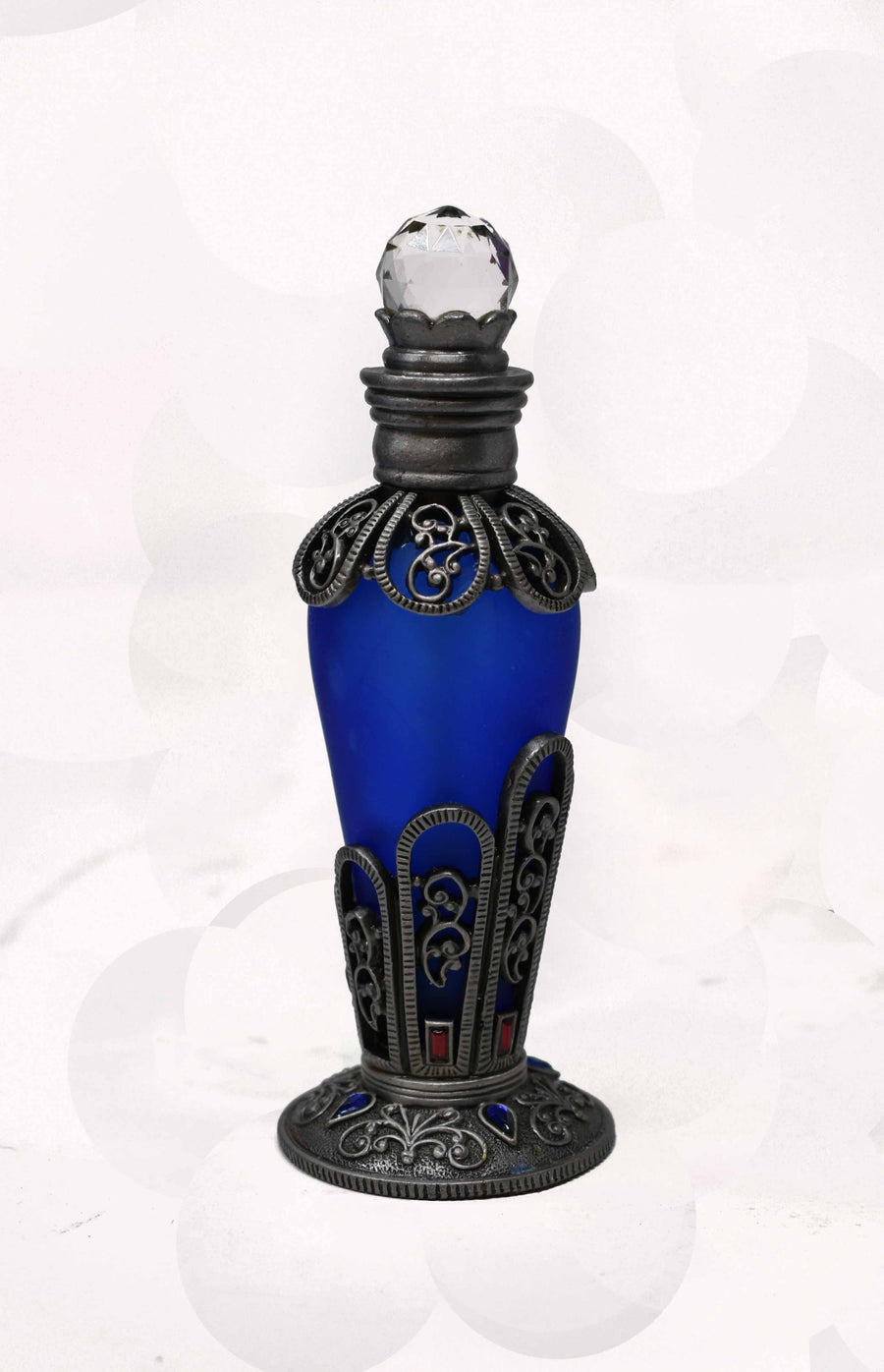 Perfume Bottle - Premium Pewter Encased - Hand Blown Glass