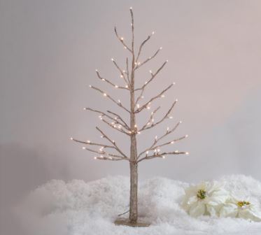 Glitter Champagne Twinkle Light Tree