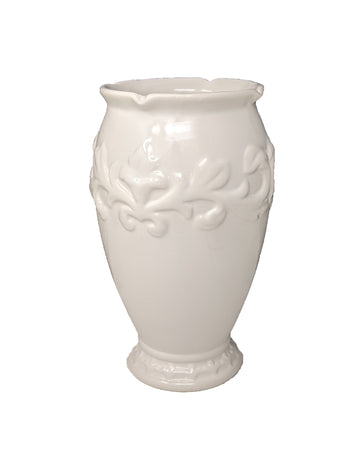 White Porcelain with Gloss Finish Vase with Detailing